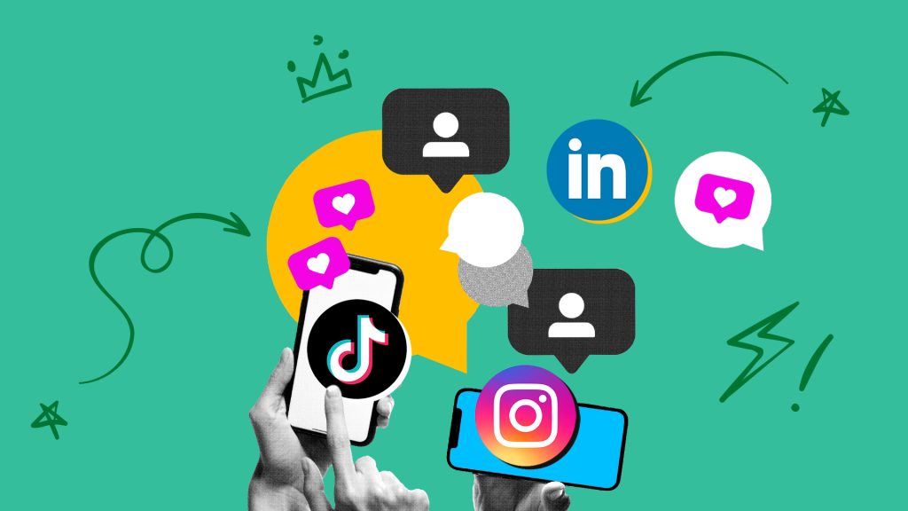 Illustration showcasing the interconnectedness of various social media platforms